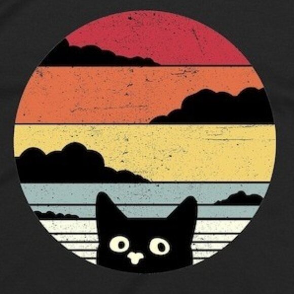 Retro Cat Funny T-shirt, Kitten Cats Gift - Picture 2 of 3